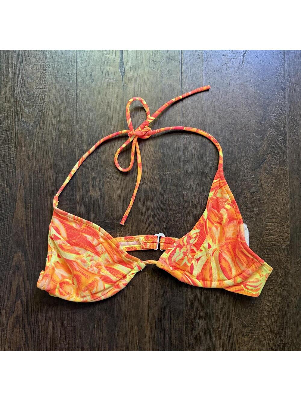 Vintage Venus Bikini Top 90s Neon Miami Tropical Hippie Boho Festival Sz A